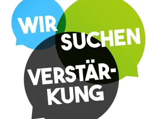 Wir suchen Verstärkung - Schriftzug